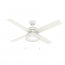 Hunter 54151 - Hunter 52 inch Loki Fresh White Ceiling Fan with LED Light Kit and Pull Chain