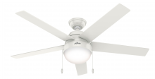  50231 - Hunter 52 inch Anslee Fresh White Ceiling Fan with LED Light Kit and Pull Chain