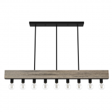  19060 - Hunter Donelson Rustic Iron and Barnwood 9 Light Chandelier Ceiling Light Fixture