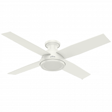 59248 - Hunter 52 inch Dempsey Fresh White Low Profile Ceiling Fan and Handheld Remote