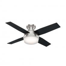  59243 - Hunter 44 inch Dempsey Brushed Nickel Low Profile Ceiling Fan with LED Light Kit and Handheld Remote