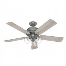  52382 - Hunter 52 inch Shady Grove Matte Silver Ceiling Fan with LED Light Kit and Pull Chain