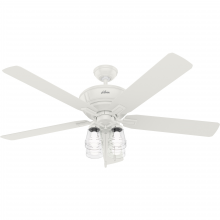  50946 - Hunter 60 inch Grantham Fresh White Ceiling Fan with LED Light Kit and Pull Chain