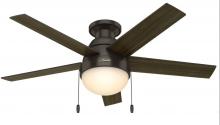  59268 - Hunter 46 inch Anslee Premier Bronze Low Profile Ceiling Fan with LED Light Kit and Pull Chain