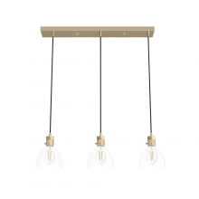  19307 - Hunter Van Nuys Alturas Gold with Clear Glass 3 Light Pendant Cluster Ceiling Light Fixture
