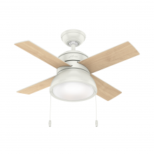  59385 - Hunter 36 inch Loki Fresh White Ceiling Fan with LED Light Kit and Pull Chain