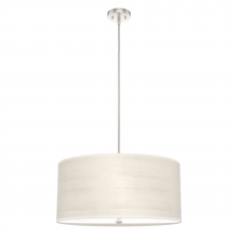  19383 - Hunter Solhaven Bleached Alder & Brushed Nickel with Painted Cased White Glass 4 LT Pendant