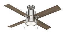  54214 - Hunter 52 inch Beck Brushed Nickel Ceiling Fan with LED Light Kit and Pull Chain