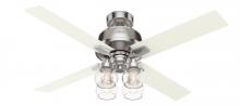  59650 - Hunter 52 inch Vivien Brushed Nickel Ceiling Fan with LED Light Kit and Handheld Remote