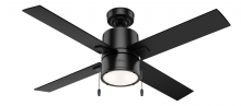  54215 - Hunter 52 inch Beck Matte Black Ceiling Fan with LED Light Kit and Pull Chain