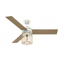  59238 - Hunter 52 inch Ronan Fresh White Ceiling Fan with LED Light Kit and Handheld Remote