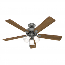  50894 - Hunter 52 inch Swanson Matte Silver Ceiling Fan with LED Light Kit and Pull Chain