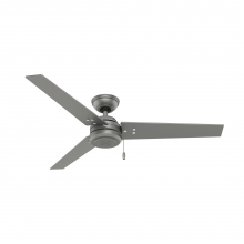  59262 - Hunter 52 inch Cassius Matte Silver Damp Rated Ceiling Fan and Pull Chain