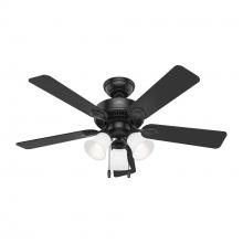  52789 - Hunter 44 inch Swanson Matte Black Ceiling Fan with LED Light Kit and Pull Chain
