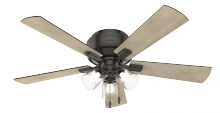  54208 - Hunter 52 inch Crestfield Noble Bronze Low Profile Ceiling Fan with LED Light Kit and Pull Chain