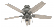  50402 - Hunter 52 inch Charlotte Matte Silver Ceiling Fan with LED Light Kit and Pull Chain