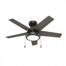  51385 - Hunter 44 inch Burroughs Matte Black Ceiling Fan with LED Light Kit and Pull Chain