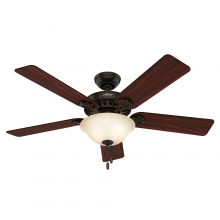  53159 - Hunter 52 inch Waldon Onyx Bengal Ceiling Fan with LED Light Kit and Pull Chain