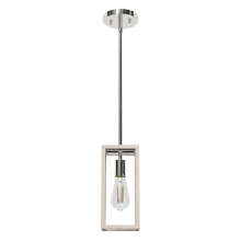  19110 - Hunter Squire Manor Chrome and Distressed White 1 Light Pendant Ceiling Light Fixture