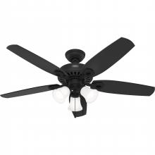  52731 - Hunter 52 inch Builder Matte Black Ceiling Fan with LED Light Kit and Pull Chain