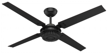  59235 - Hunter 54 inch Chronicle Matte Black Damp Rated Ceiling Fan and Wall Control