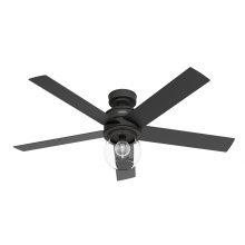  52655 - Hunter 52 Inch Novi Matte Black Ceiling Fan With Led Light Kit And Handheld Remote