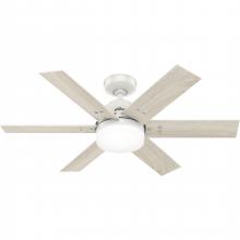  51205 - Hunter 44 inch Pacer Fresh White Ceiling Fan with LED Light Kit and Handheld Remote