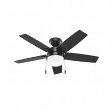  52486 - Hunter 44 inch Anisten Matte Black Ceiling Fan with LED Light Kit and Pull Chain