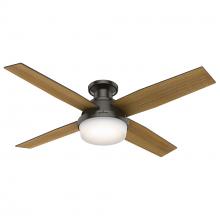  59447 - Hunter 52 inch Dempsey Noble Bronze Low Profile Ceiling Fan with LED Light Kit and Handheld Remote