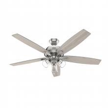  52348 - Hunter 60 inch Dondra Brushed Nickel Ceiling Fan with LED Light Kit and Pull Chain