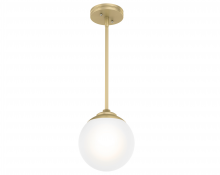  19018 - Hunter Hepburn Modern Brass with Cased White Glass 1 Light Pendant Ceiling Light Fixture