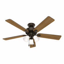  50887 - Hunter 52 inch Swanson New Bronze Ceiling Fan with LED Light Kit and Pull Chain
