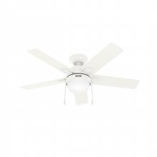  51457 - Hunter 44 inch Zeal Matte White Ceiling Fan with LED Light Kit and Pull Chain