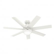  52375 - Hunter 52 Inch Brazos Fresh White Damp Rated Ceiling Fan With LED Light Kit And Handheld Remote