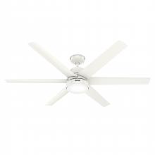  52370 - Hunter 60 inch Skysail Fresh White WeatherMax Indoor / Outdoor Ceiling Fan with LED Light Kit and Wa