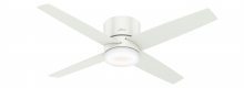  59371 - Hunter 54 inch Wi-Fi Advocate Fresh White Low Profile Ceiling Fan with LED Light Kit and Handheld Re