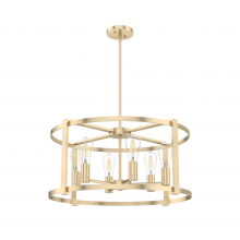  19960 - Hunter Astwood Alturas Gold with Clear Glass 6 Light Chandelier Ceiling Light Fixture