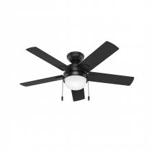  51455 - Hunter 44 inch Zeal Matte Black Ceiling Fan with LED Light Kit and Pull Chain