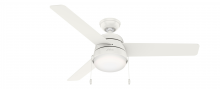  50378 - Hunter 52 inch Aker Fresh White Ceiling Fan with LED Light Kit and Pull Chain