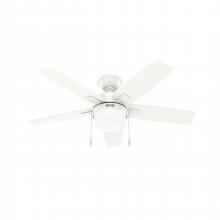  52774 - Hunter 44 Inch Anisten Fresh White Ceiling Fan With LED Light Kit And Pull Chain