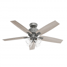  52431 - Hunter 52 inch Gatlinburg Matte Silver Ceiling Fan with LED Light Kit and Handheld Remote