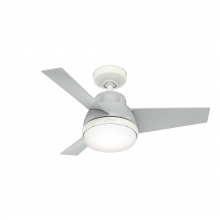  51328 - Hunter 36 inch Valda Dove Grey Ceiling Fan with LED Light Kit and Handheld Remote