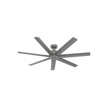  51589 - Hunter 60 inch Downtown Matte Silver Damp Rated Ceiling Fan and Wall Control