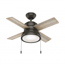  59387 - Hunter 36 inch Loki Noble Bronze Ceiling Fan with LED Light Kit and Pull Chain
