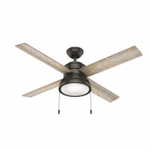  54152 - Hunter 52 inch Loki Noble Bronze Ceiling Fan with LED Light Kit and Pull Chain