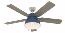  50252 - Hunter 52 inch Mill Valley Indigo Blue Damp Rated Ceiling Fan with LED Light Kit and Pull Chain