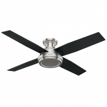 59247 - Hunter 52 inch Dempsey Brushed Nickel Low Profile Ceiling Fan and Handheld Remote