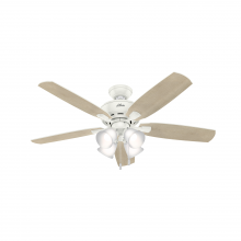  53217 - Hunter 52 inch Amberlin Fresh White Ceiling Fan with LED Light Kit and Pull Chain