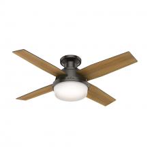  59445 - Hunter 44 inch Dempsey Noble Bronze Low Profile Ceiling Fan with LED Light Kit and Handheld Remote