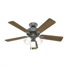  52779 - Hunter 44 inch Swanson Matte Silver Ceiling Fan with LED Light Kit and Pull Chain